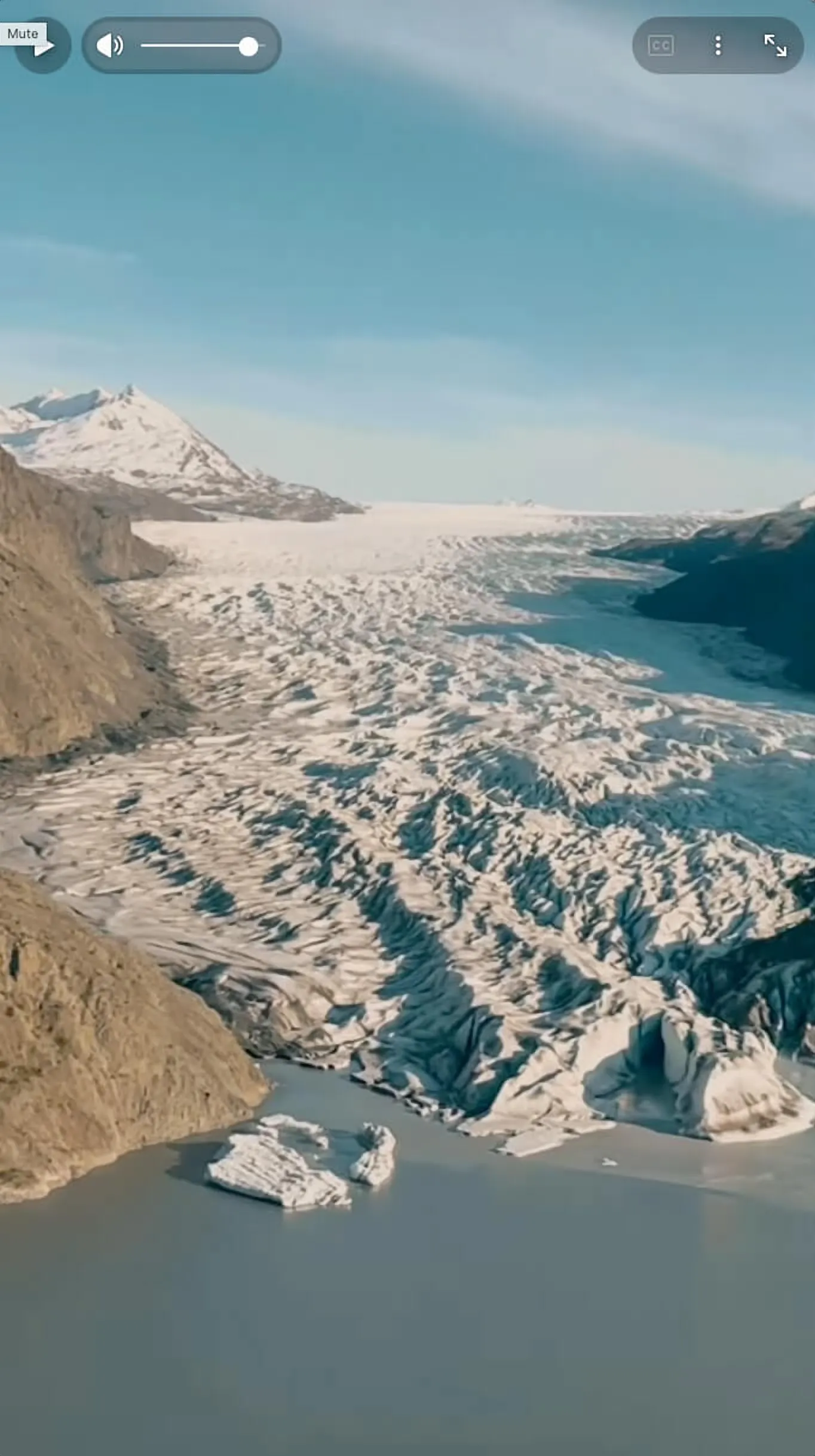Tustamena Glacier on Kenai Peninsula, bush pilot flyover in Taylorcraft