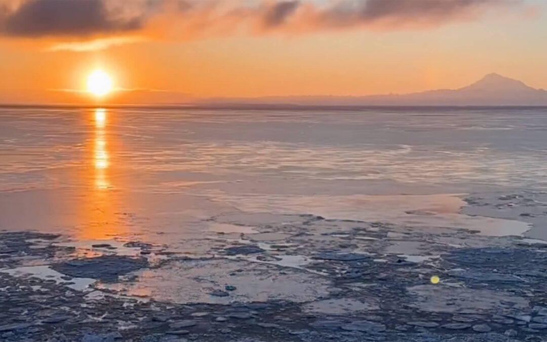 Cook Inlet, Alaska Incoming Tide Ice Flows