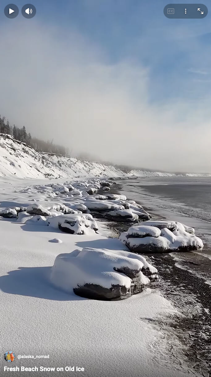 Fresh Beach Snow on Old Ice