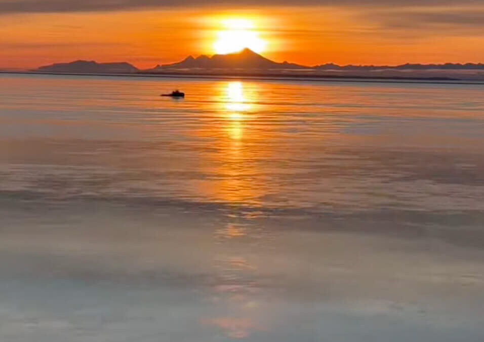 February Sunsets at Salamatof Beach, Alaska in Cook Inlet