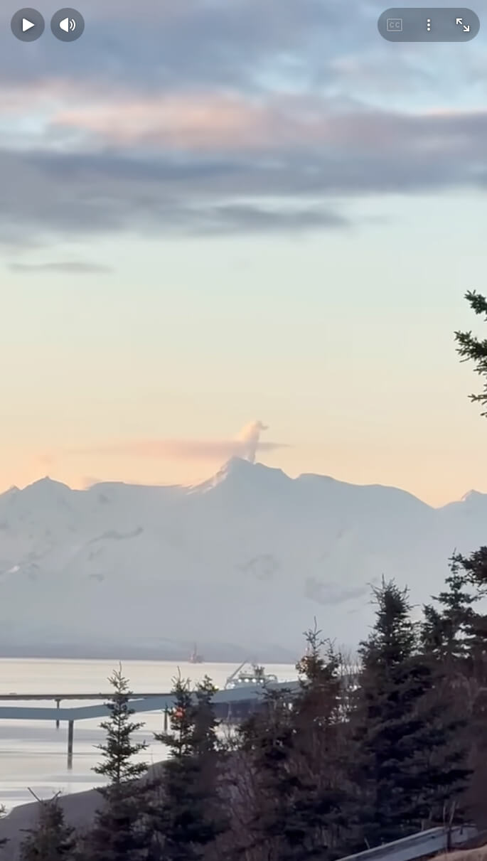 Mount Spur Blowing Steam
